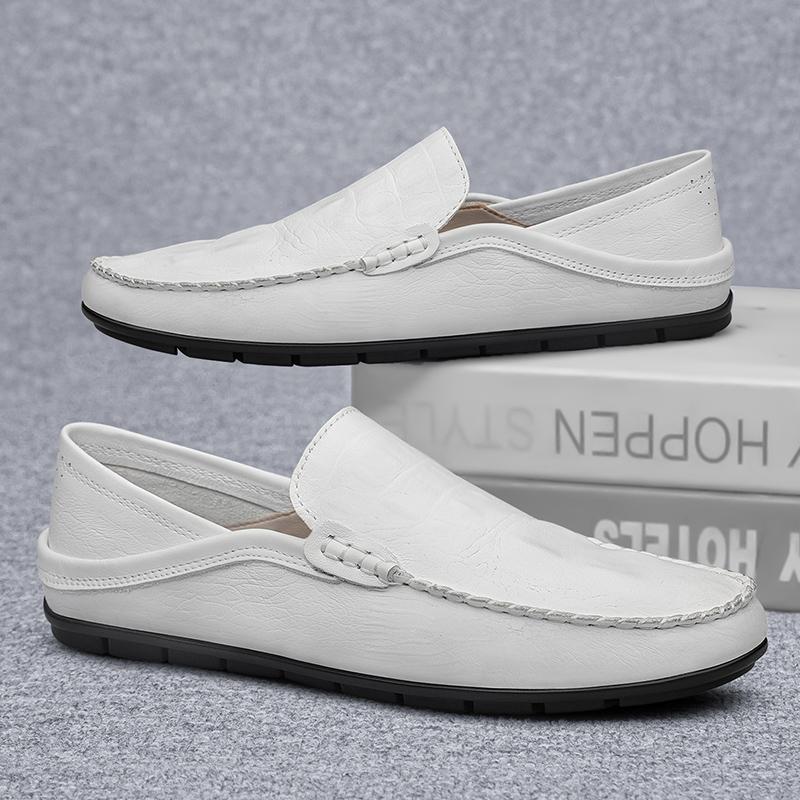 Fashion Genuine Leather Men Casual Shoes Handmade Formal Mens Loafers Moccasins Breathable Slip on Male Boat Shoes Soft Business Flats