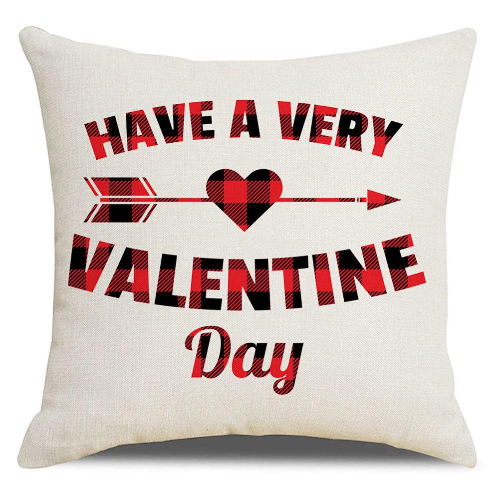 Valentine's Day Pillow Cover New Letter Love Sofa Cushion Cover Short Plush Cushion Pillow