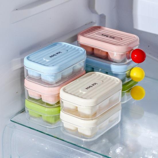 6 Compartments Ice Cube Maker, Ice Cube Mold with Sealed Flip Cover, Easy Demolding Food Grade Stackable Design Ice Tray