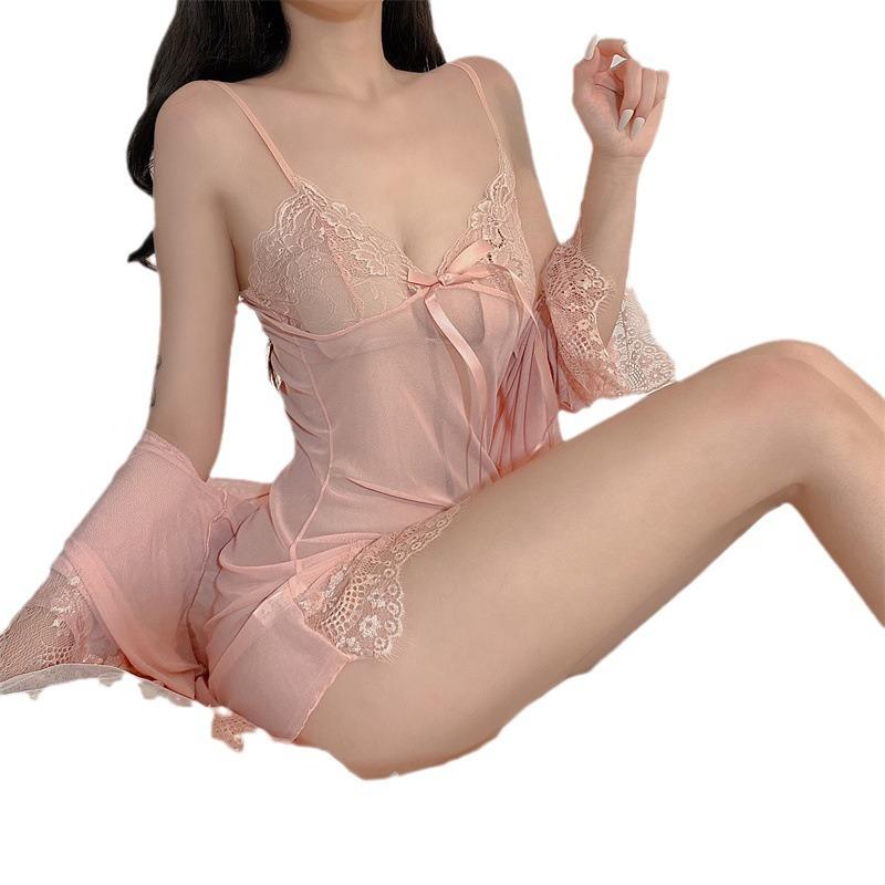 Sex Underwear, Sexy Lace Suspender Skirt, Mesh Perspective Pajamas, Women's Transparent Pajamas, Flirting Loungewear