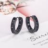 Classic Black Zircon Ear Buckle Earrings Street Simple Daily Men's and Women's Hip Hop Earrings