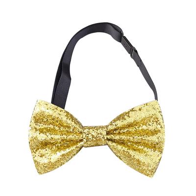 Shiny Paillette Sequins Bowtie Dance Bowknot Neck Decoration Stage Performance Tie Adjustable Men's Suit Lapel Flowers Wedding