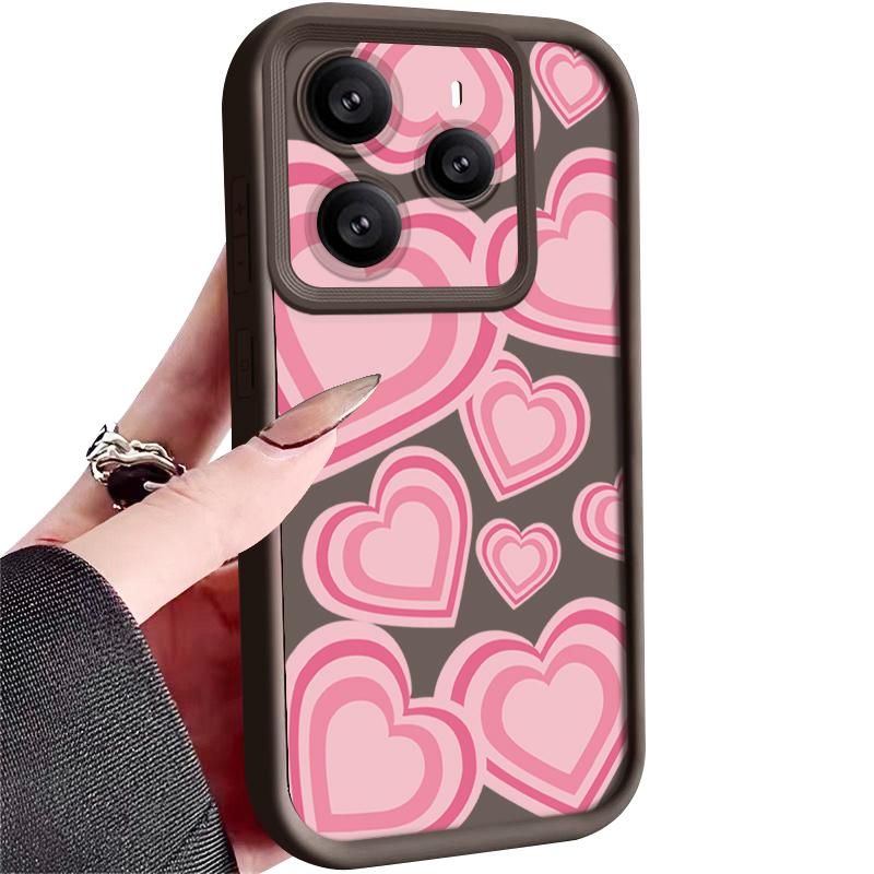 Y2K Retro Gradient Love Hearts Pattern Case For Xiaomi 14T 13T 11T Pro Funda Redmi Note 14 13 Pro 5G 12 11 Shockproof Bumper Silicone Cover