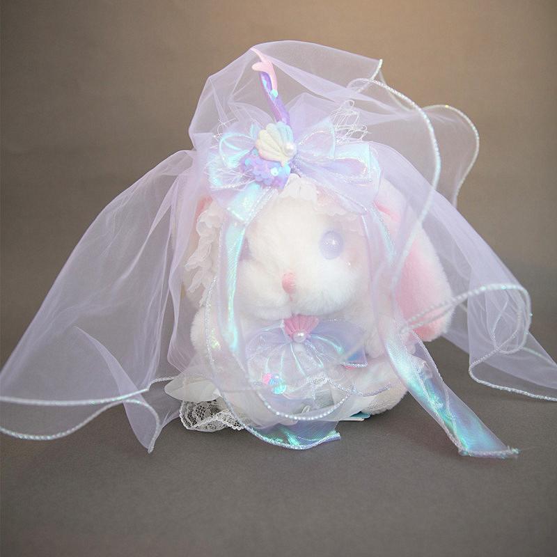 Lolita Style Rabbit Plush Doll, Cute Pink Stuffed Bunny Toy, Sweet Gift for Girls Valentine Birthday Present