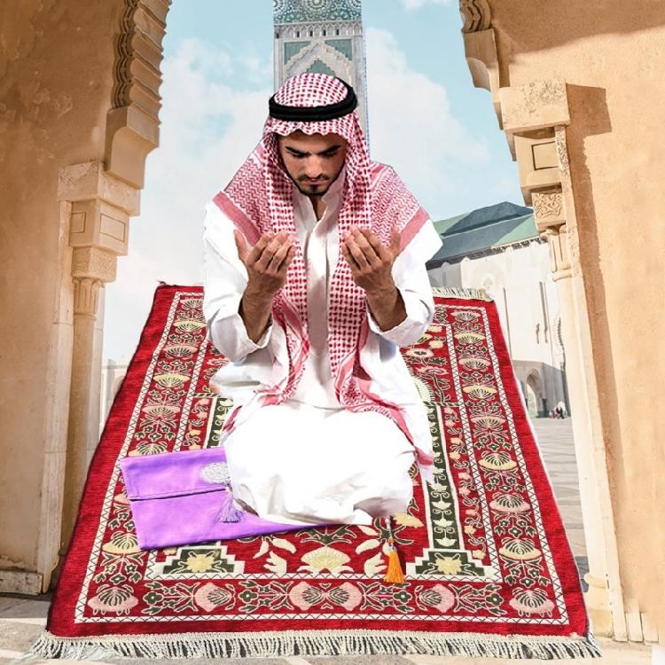 Beautifully Color Prayer Carpet Praying Rug Mat With Beads and Storage Bag Suitable For Women And Men Bayram Gift