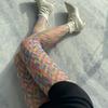 Regenbogen-Fischernetz-Socken, Modische High-Waist-Strumpfhosen, Bunte Strumpfhosen, Farbverlauf-Party-Strümpfe