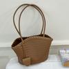 Large-capacity Woven Bag - Stylish Commuter Shoulder Bag with Hand-held Grocery Bag Feature