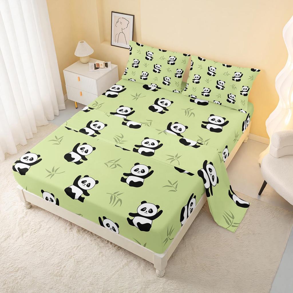 Cartoon Space Bunny Pattern Bed Hat Four-Piece Bedding Set Bedroom Dormitory Bedding Decoration