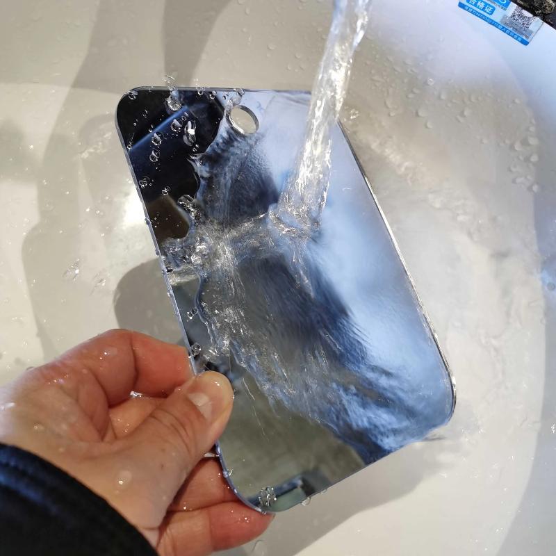 מראה אקרילית נגד אדים למקלחת, מראה לגלח ללא אדים, מראה לחדר רחצה, בלתי שביר, נייד, לנסיעות, אביזרי גילוח לאמבטיה, כלים