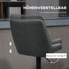 Bar Stool Kitchen Stool Designer Stool, Height-Adjustable, with Footrest, 51 cm x 59 cm x 117 cm, Dark Gray + Black