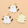 DIY Halloween Alloy Jewelry Charms: KC Gold Drip Oil Bat, Pumpkin, Ghost Pendants