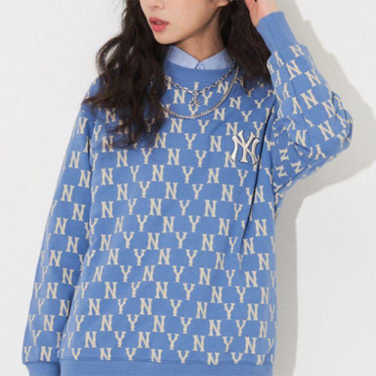 MLB Sweatshirts Unisex Blau Rundhals Mäßig Regular 3AMTM0614-50BLD