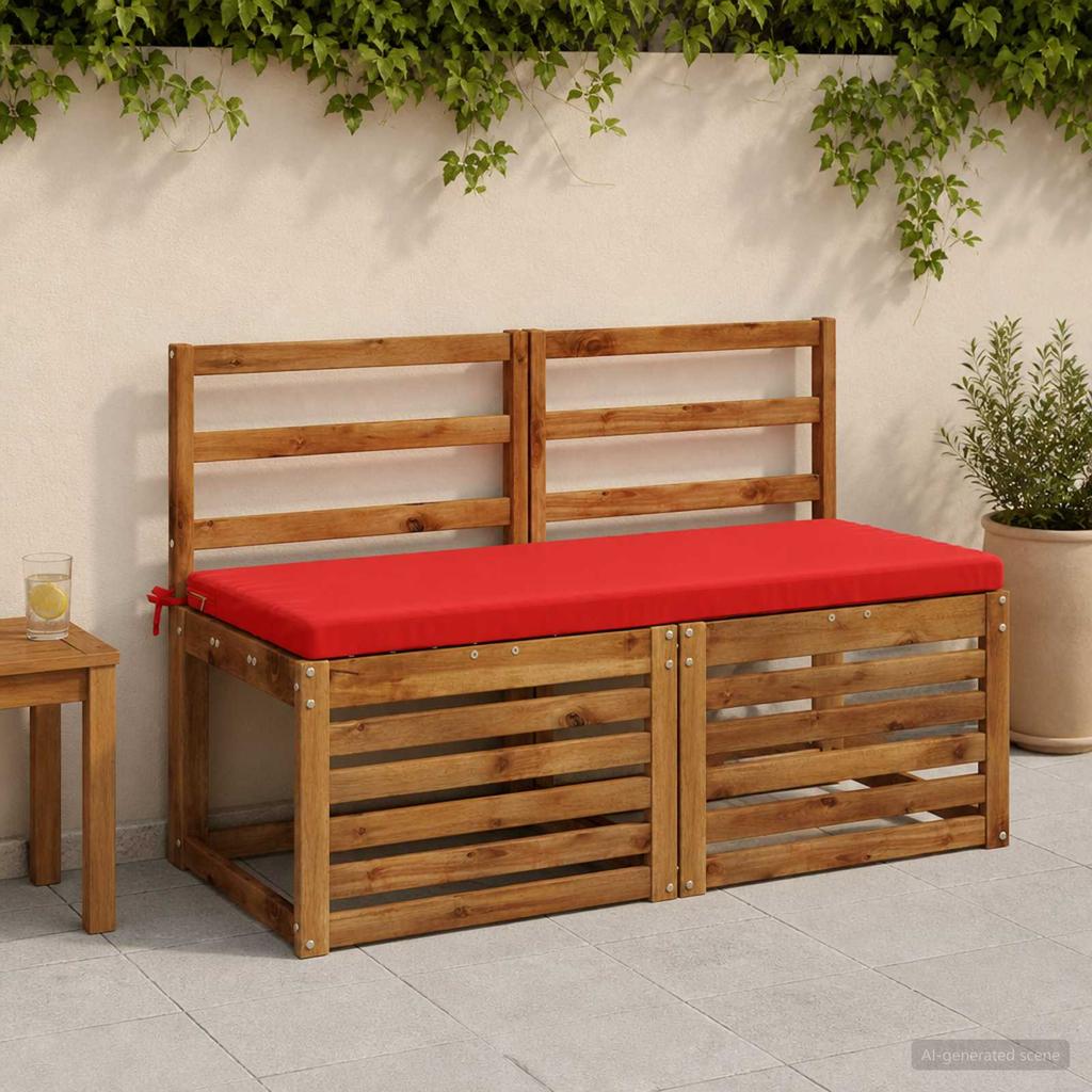 2 Piece Bench Cushions SOEST 2 Pcs. 100percent Polyester Red