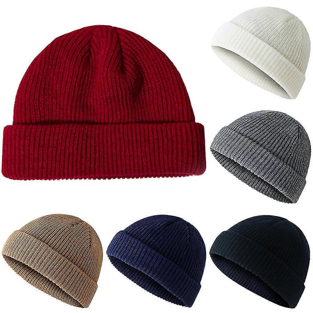 Warm Winter Knit Beanie Cap Fisherman Warmer Watch Cap Daily Ski Hat