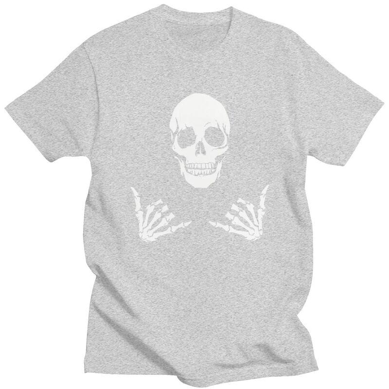 Custom Funny Skeleton Skull T Shirt for Men Pure Cotton Tshirt Leisure Tees Tshirt Slim Fit