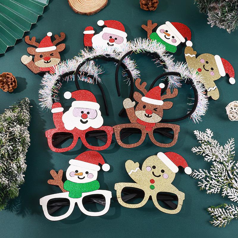 Christmas Reindeer Glasses Headband Prop for Party Dress-Up