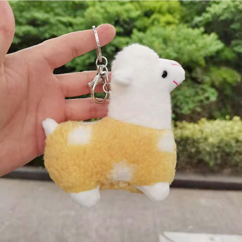 Lovely Alpaca Miniature Plush Toy Keychain For Kids Backpack Or Keyring Use