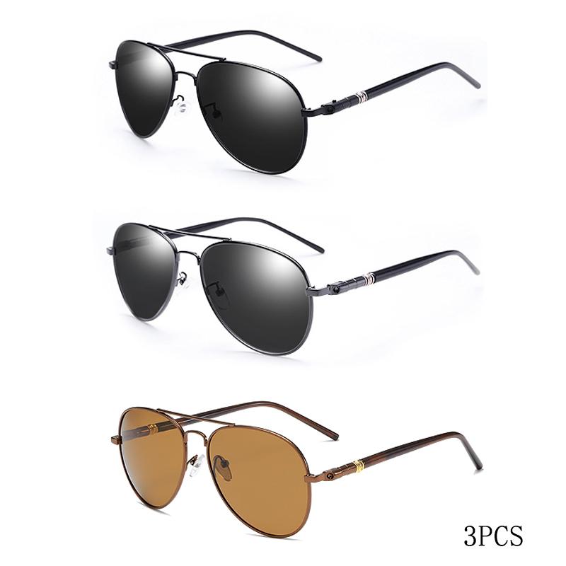 Sonnenbrille für Damen und Herren - Farbige reflektierende Gläser - Sonnenbrille zum Autofahren Schwarz Unisex Pilotengläser UV400