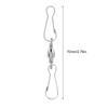 20Pcs Silver/Black Windsock Clips 360 Degree Rotation 70mm Length Stainless Steel Wind Chime Hooks Smooth Spinning
