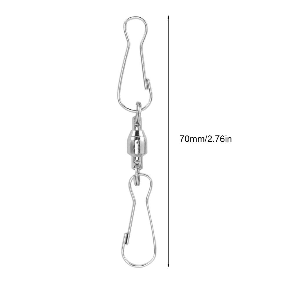20Pcs Silver/Black Windsock Clips 360 Degree Rotation 70mm Length Stainless Steel Wind Chime Hooks Smooth Spinning
