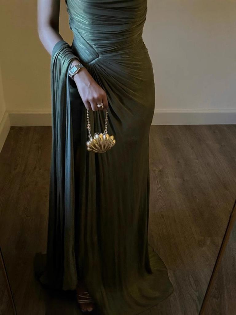 Herbst Damenkleider - Rüschen Plissee Schimmer Abendkleider