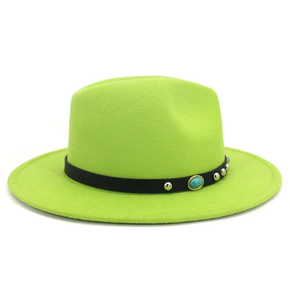 Fedoras Hat Winter Women Hats Men Felt Hat Belt Luxury Fashion Casual Wedding Decorate Men Women Jazz Cap Chapeau Femme Bonnet