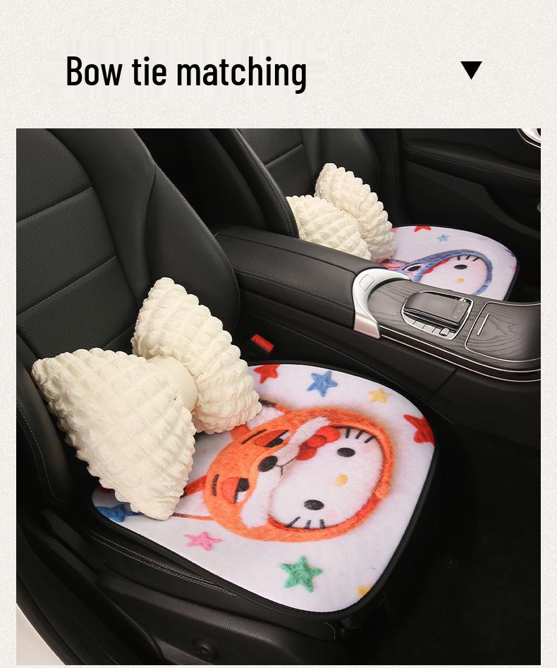 Cartoon Kitten Car Seat Cushion for All Seasons - Fits Volkswagen ID3, Lavida, Sagitar, Tiguan L, Tayron