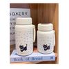 Cat Pattern Insulated Large Capacity Water Bottle With Leakproof Lid For Students And Commuters