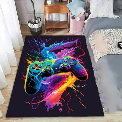 Gaming-Teppich für Jungenzimmer Gamer-Teppich mit Controller-Design Teppich für Spielzimmer Schlafzimmer Sofa Dekor Rutschfeste Maschinenwaschbare Matte