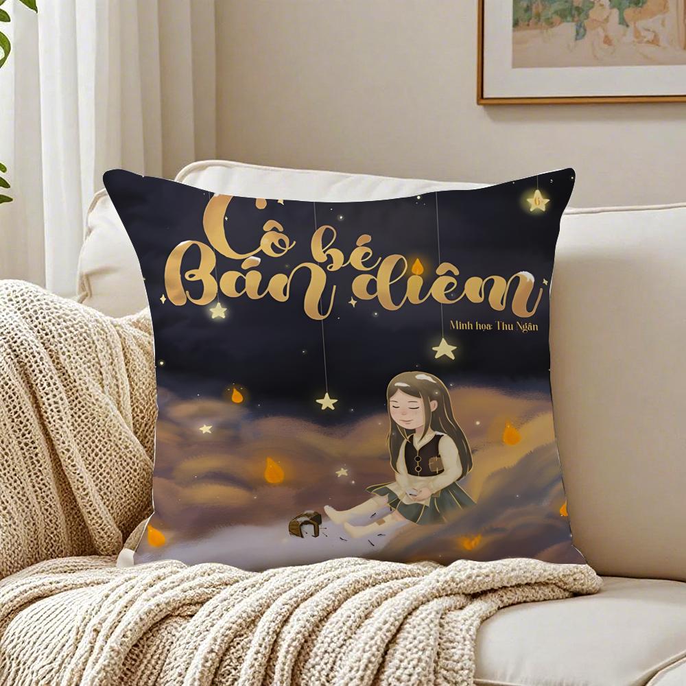 Story The Iittle Match Girl Illustration Art Cushion Cover Pillowcase Antidustmite living Room Sofa Decor Cushion Room