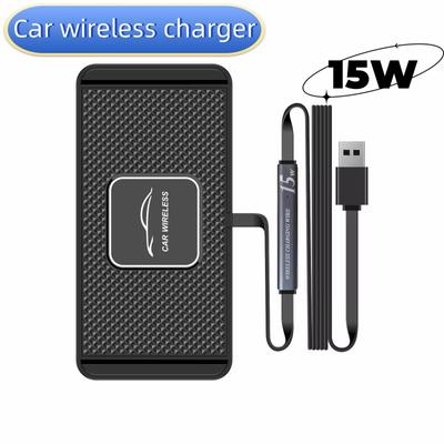 Alfombrilla antideslizante para coche, carga inalámbrica, 15 W, soporte para teléfono para coche, cargador inalámbrico, almohadilla de carga para teléfono