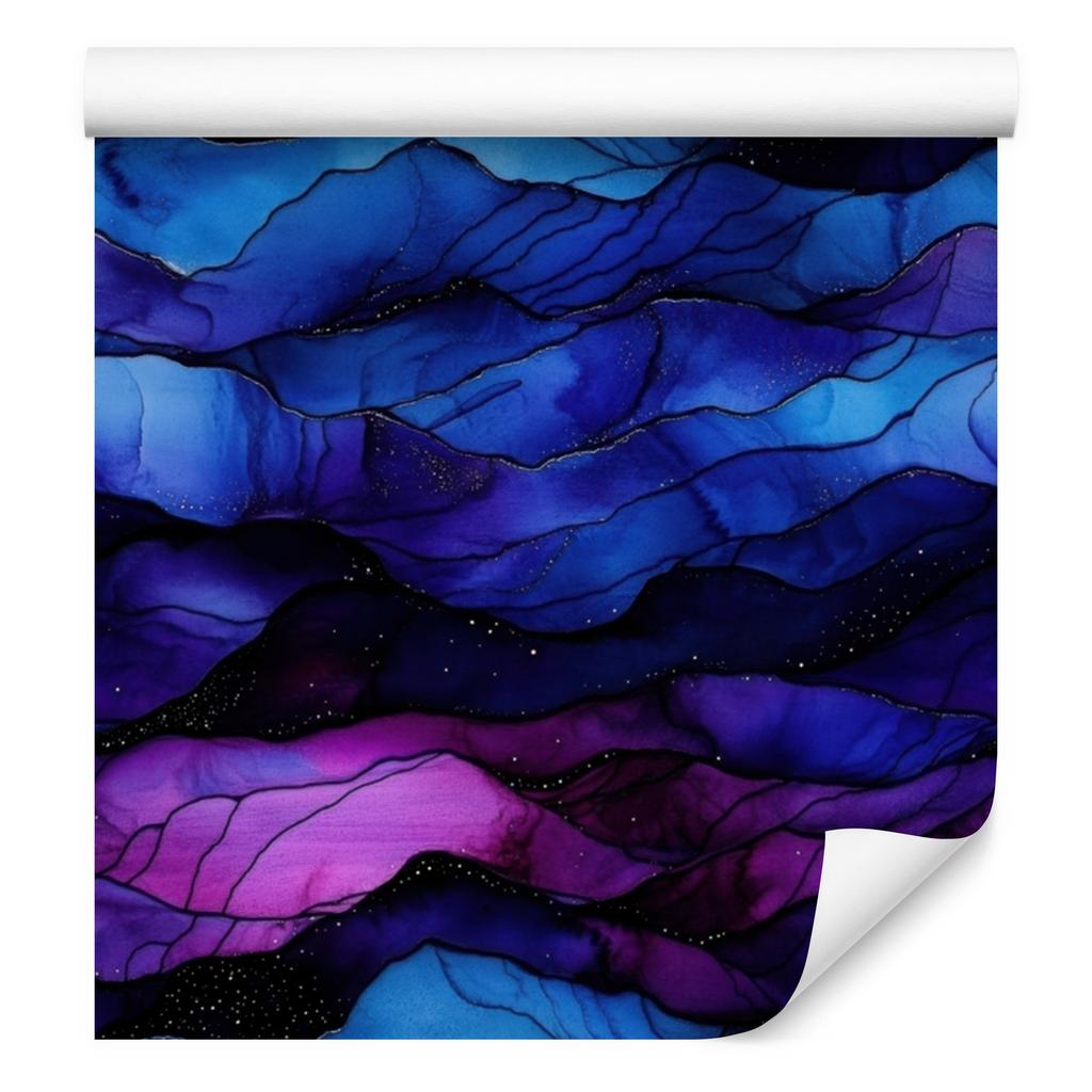 Wallpaper Ink blue, navy blue, black and purple 50x1000