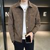 Men's Spring and Autumn Suede Jacket 2025: Trendy Street Style with High-End Lapel Design