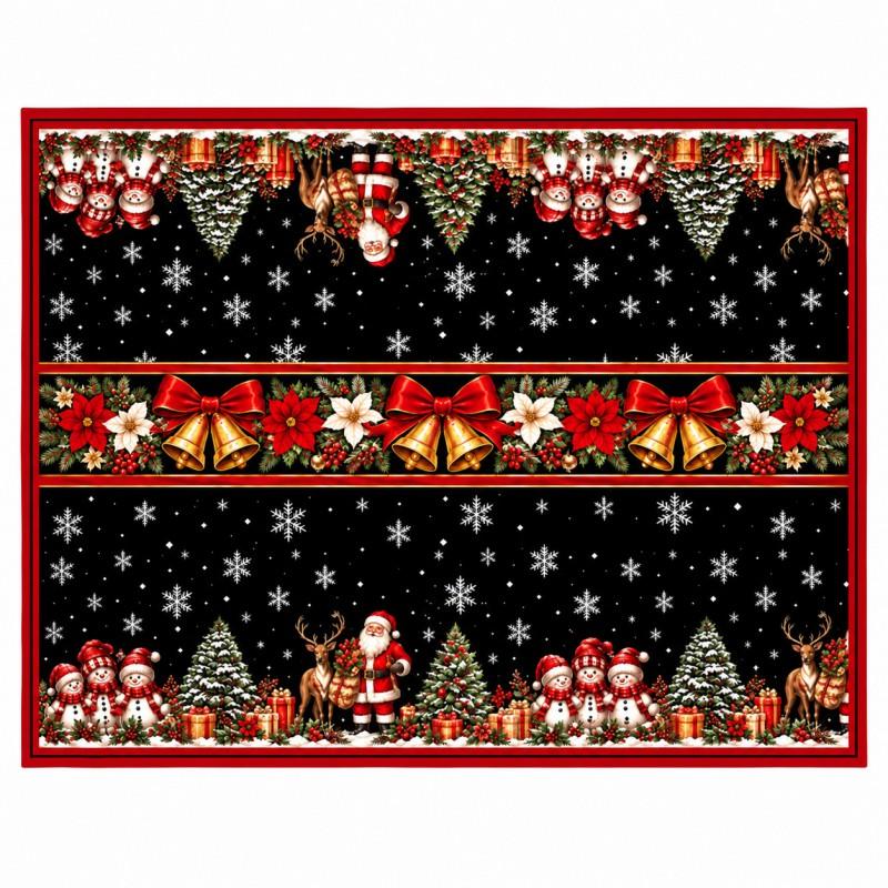 Christmas Tablecloth Festive Snowman Santa Print Dining Table Decor Gift