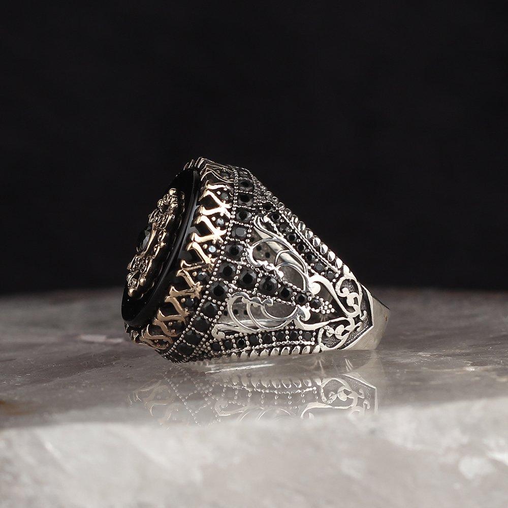 Oniks Taşlı 925 Ayar Gümüş Yüzük