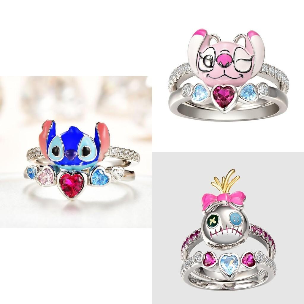 Interstellar Baby Anime Cartoon Character Stewie Angel Micro-set Diamond Ring Set