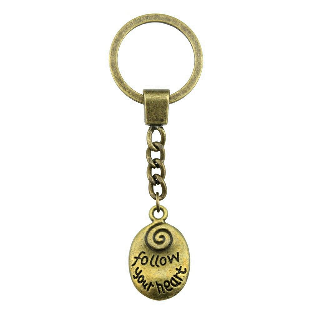 Minimalist Tags Heart Keychain Text Love Theme Key Ring 30mm Ring