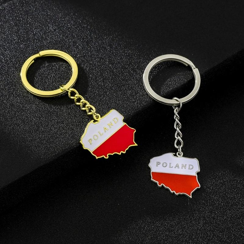 Poland Map Key Holder Durable Titanium Steel Material Poland Culture Keyrings