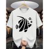 Summer Men's Fashion Pattern Short Sleeve T-Shirt with Letter Print