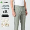 Shanshan Men's Premium Straight-Leg Silk Blend Pants