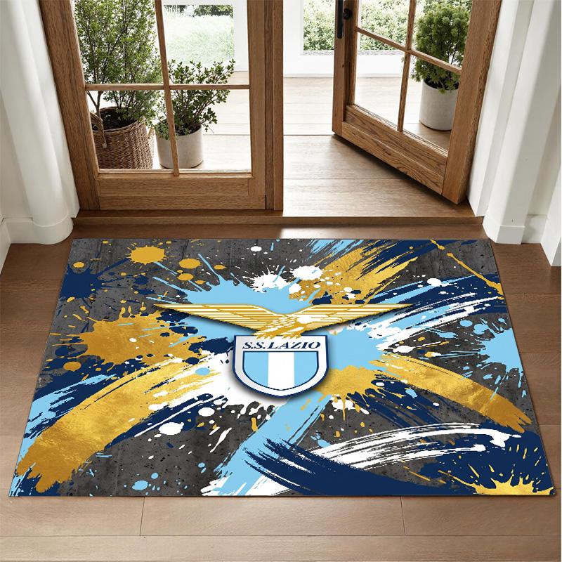 Lazio FC Design Crystal Velvet Rug Soft Decorative Mat for Bedroom Entrance