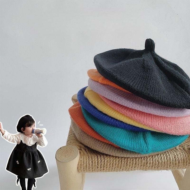 Spring and Autumn Baby Hats Boys and Girls Knitted Wool Hats Infant Children Berets Pumpkin Hats