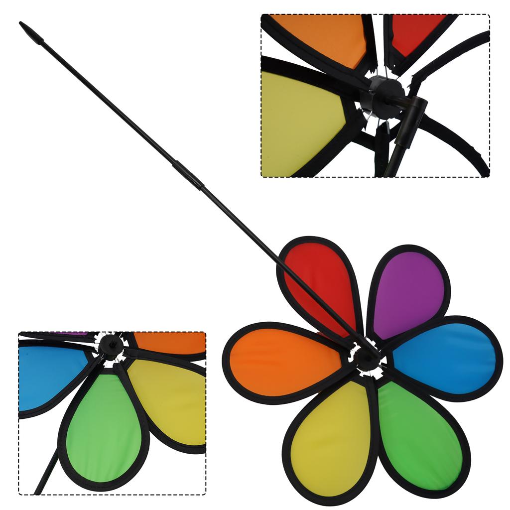 Wind Spinner Flower Windmill 1pc Colorful Fabric Windmill