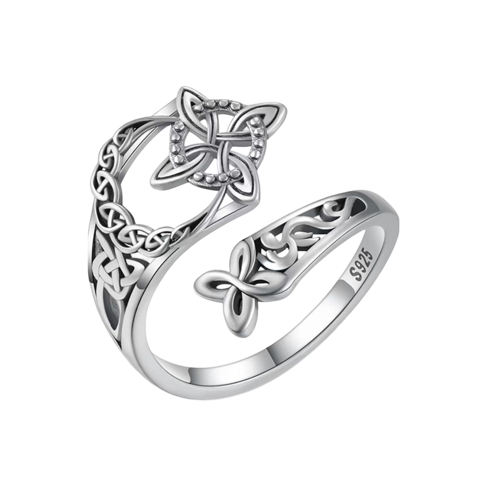 Vintage Geometric Cross-cut-out Ring With Open Ring