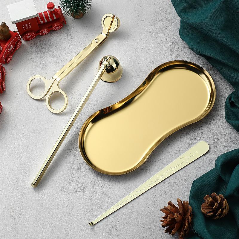 Candle Care Kit Stainless Steel Candle Wick Trimmer Cutter Snuffer Dipper 4Pcs Rose Gold