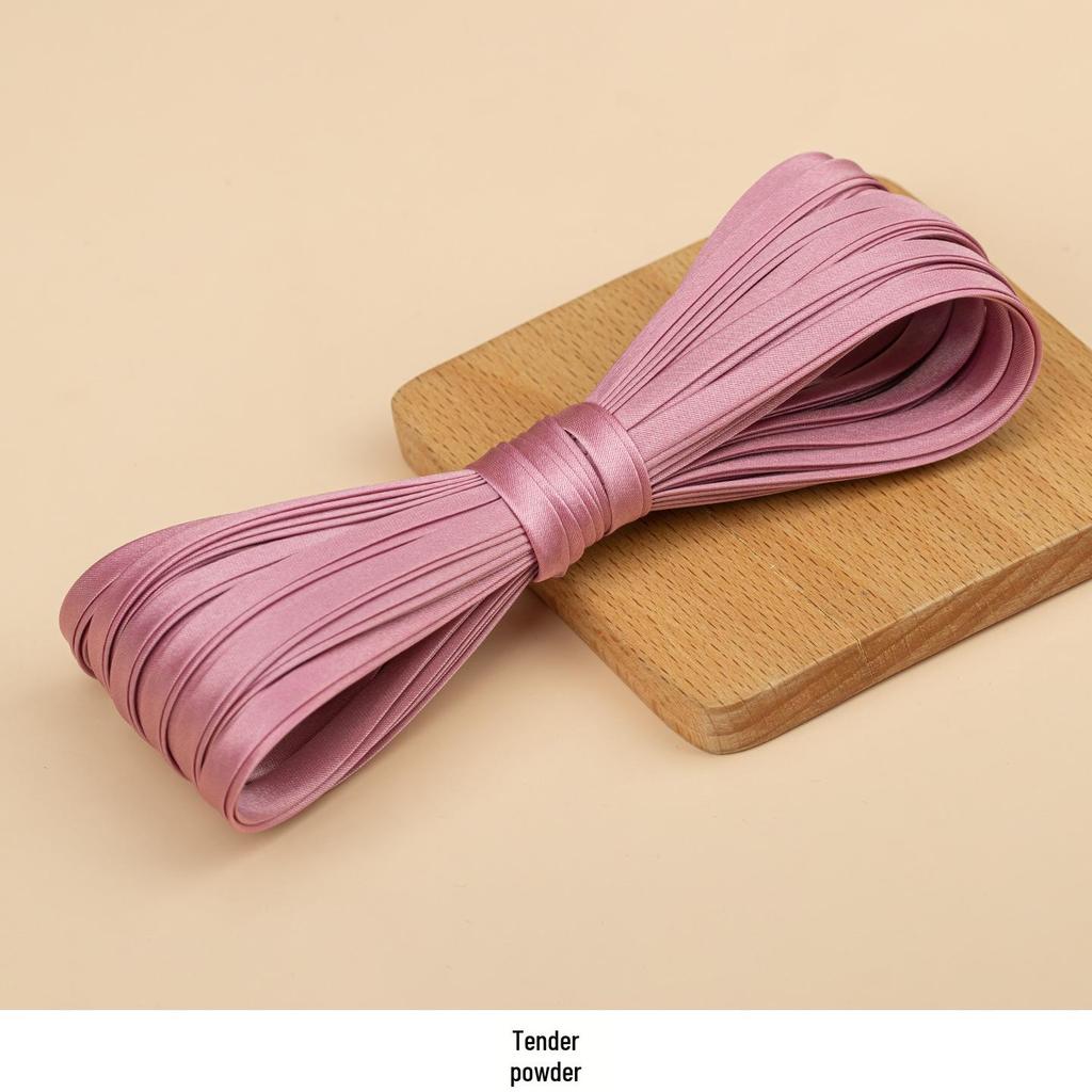 Hengmeihe Satin Cheongsam Paspelband - 0,6 cm Bügelfreie Saumeinfassung für Bekleidungszubehör