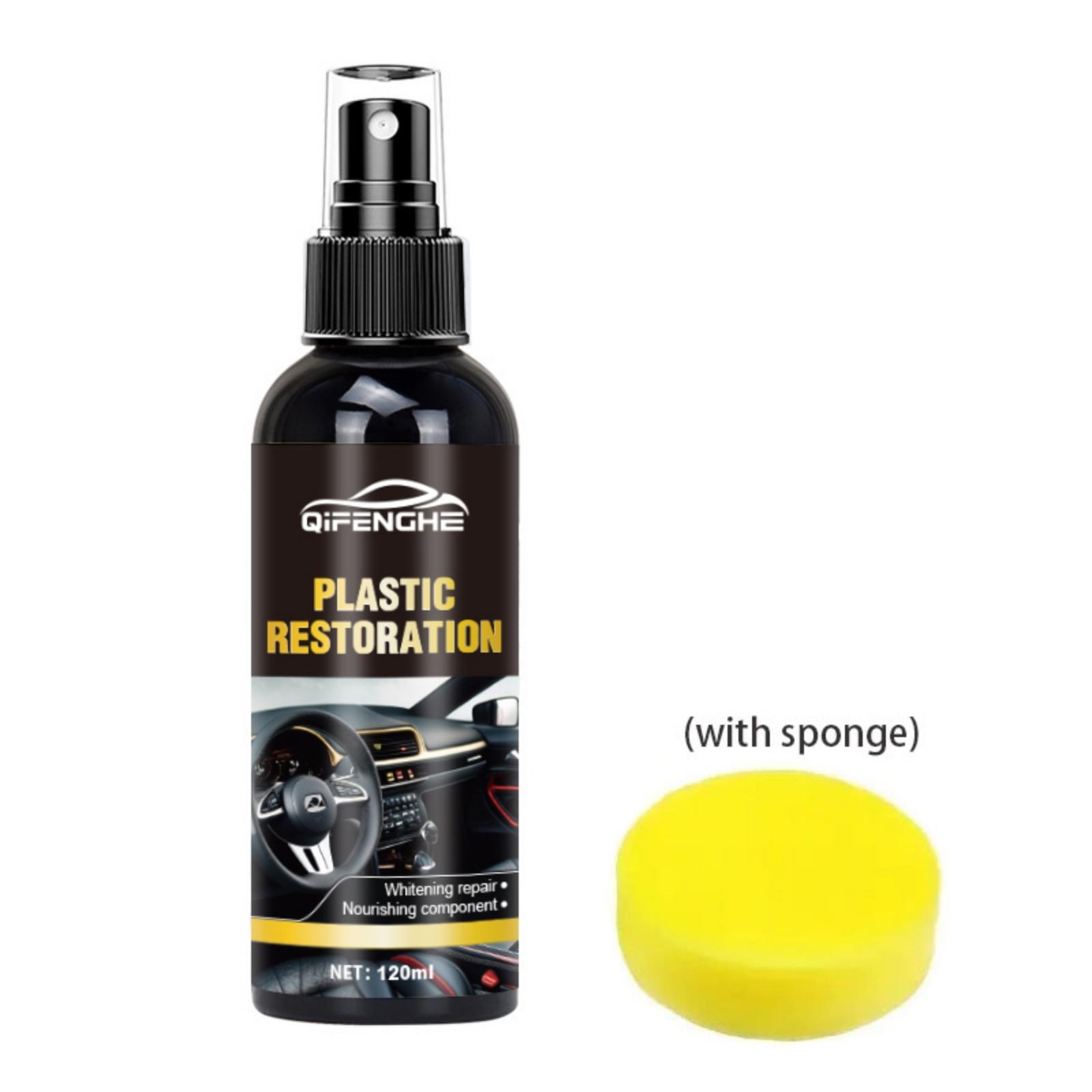 

4.05 унции средство для ремонта автомобильного пластика, уход за интерьером и придающий блеск, подходит для старения пластика и кожи