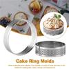 Cake Ring Molds, 30Pcs Stainless Steel Porous Tart Ring, Perforated Pie Cake Ring Mold, Cake Mousse Ring With Holes 7Cm-B61B