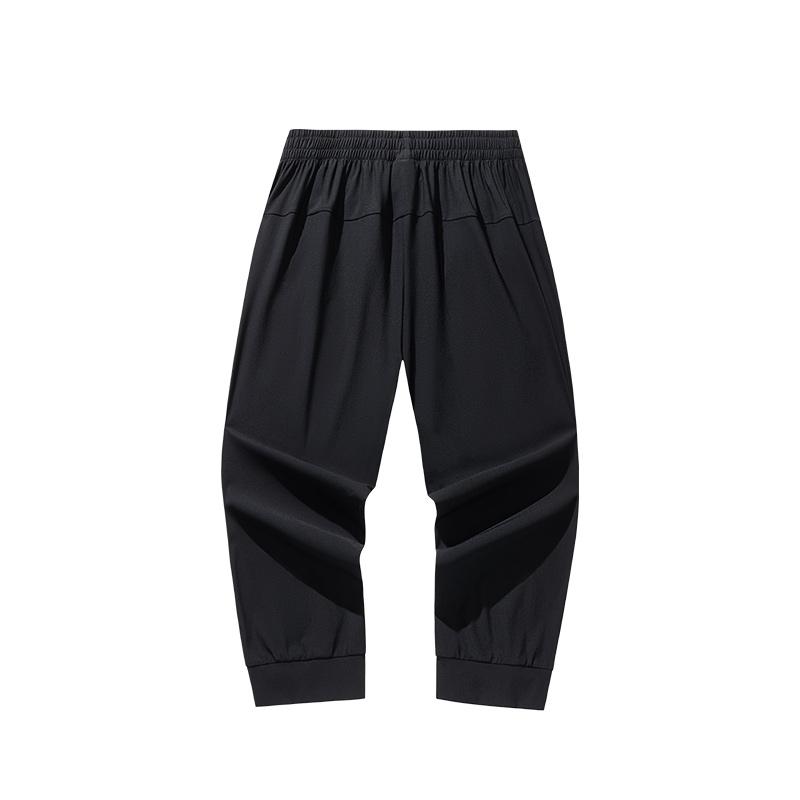 Anta Casual Simple Solid Color Knitted Sports Pants Women Bottoms Black 962528305-2