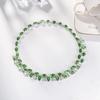 Exquisite Forest Necklace with Micro Pave Diamonds and Simulated Green Tourmaline Gemstones for Women
